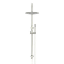 Round Gooseneck 300mm Twin Shower with single function hand shower